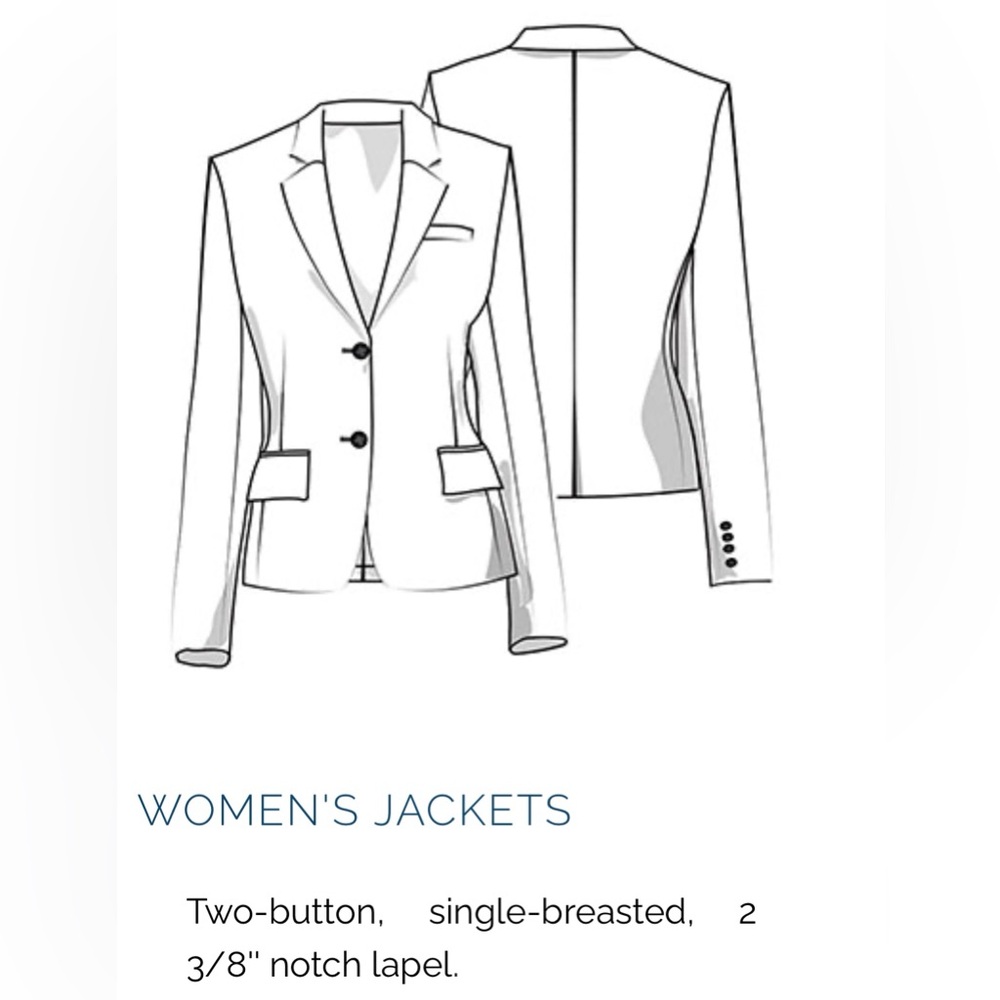 Tom James Royal Classic Custom Tailored Navy Blue single-breasted suit blazer, S - Picture 8 of 9